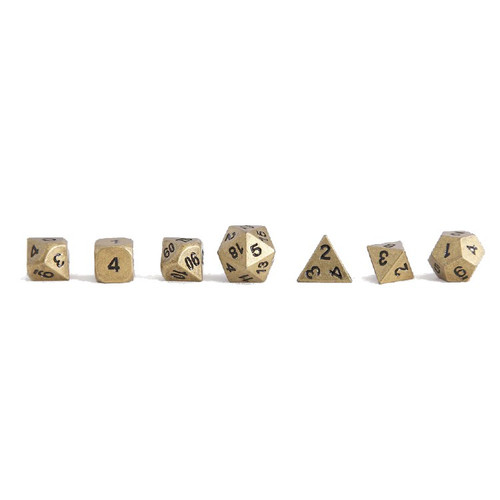 Forged Gaming: Ancient Gold - Polyhedral Metal RPG Dice Set (7ct)