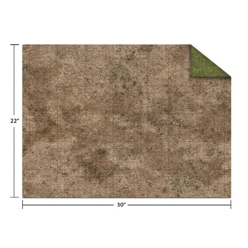 Monster Scenery: Broken Grassland/Desert Scrubland - 22" x 30" Adventure Grid Mat