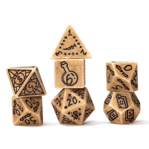 Sirius Dice: Illusory Stone Polyhedral - Sandstone (7)