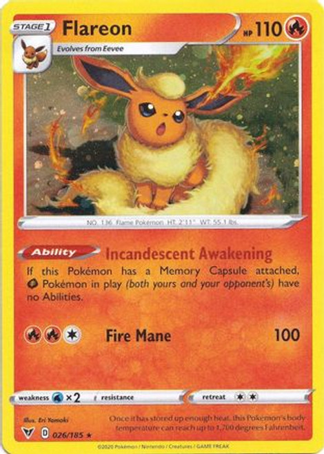 Flareon - 026/185 (Cosmos Holo) 26 - Miscellaneous Cards  Products Holofoil (LP)