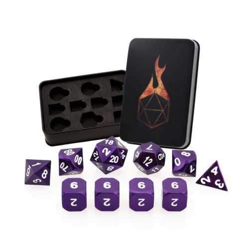 Forged Gaming: Majesitc Purple Set of 10 Metal Dice