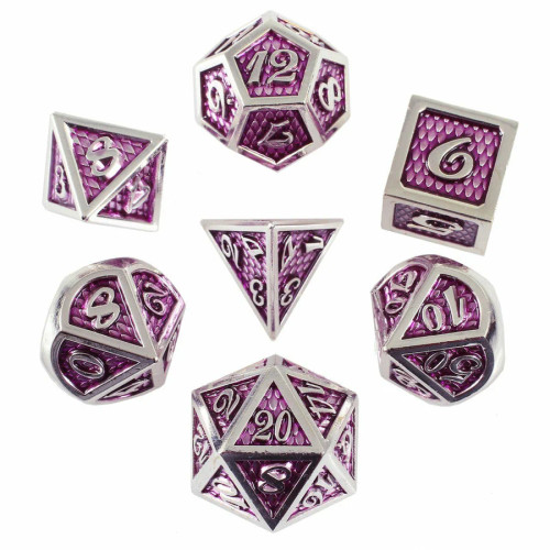 Forged Gaming: Amethyst Dragon Metal RPG Dice Set