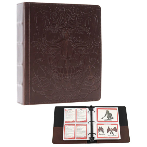 Forged Gaming: Forged Curiosities Cache D&D Card Book - Skull Edition (Dark Brown)