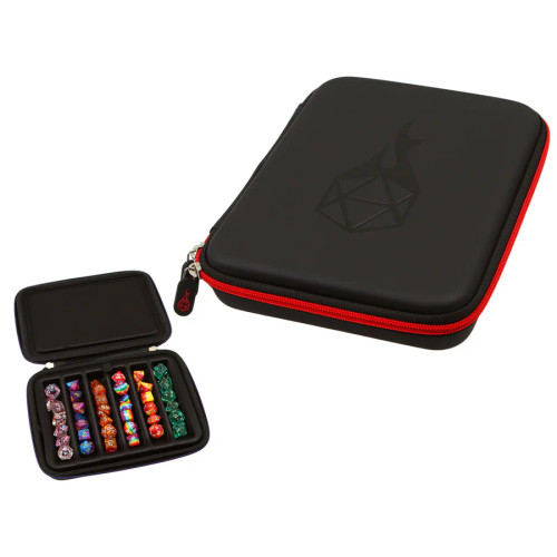 Forged Gaming: 6-Row Zip-Close Dice Box & Storage Case w/Removable Dice Tray (Red)