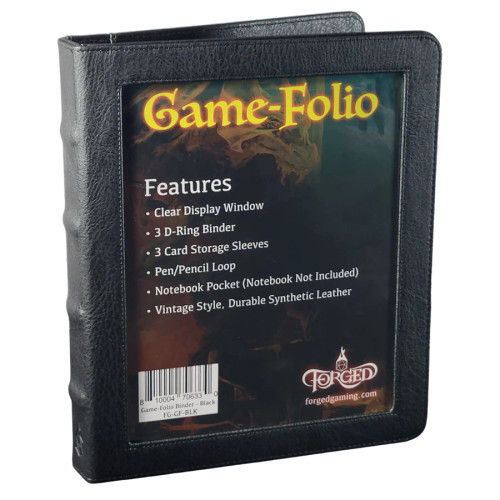 Forged Gaming: Game-Folio RPG Binder and Character Journal (Black)
