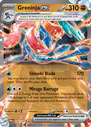 ポケカ Greninja ex 106 - SV06 Twilight Masquerade Holofoil - Game Nerdz