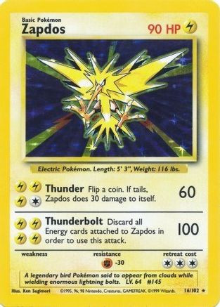 Zapdos 16/102 - Base Holofoil(MP)