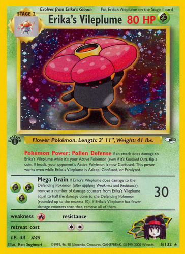 Erika's Vileplume 5/132 - Gym Heroes Unlimited Holofoil(MP)