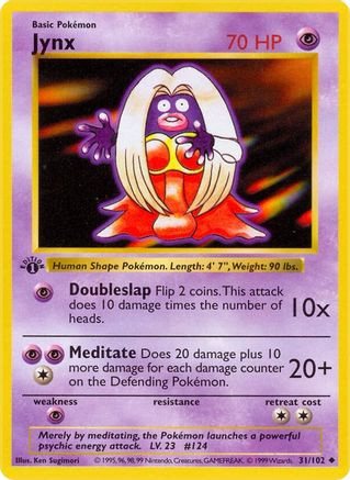Jynx 31 - Base Set Shadowless 1st Edition (MP)