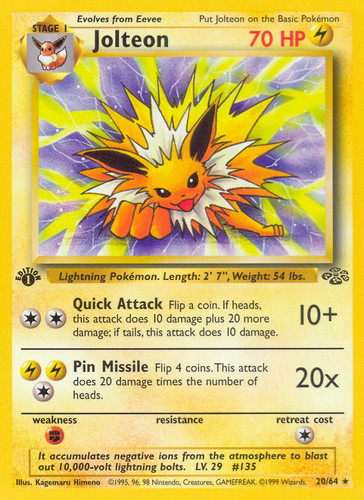 Jolteon 20/64 - Jungle 1st Edition (LP)