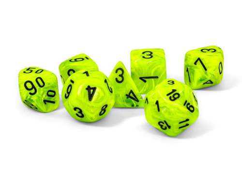 Chessex Dice: Vortex Mega-hedral - Bright Green/Black (7ct)