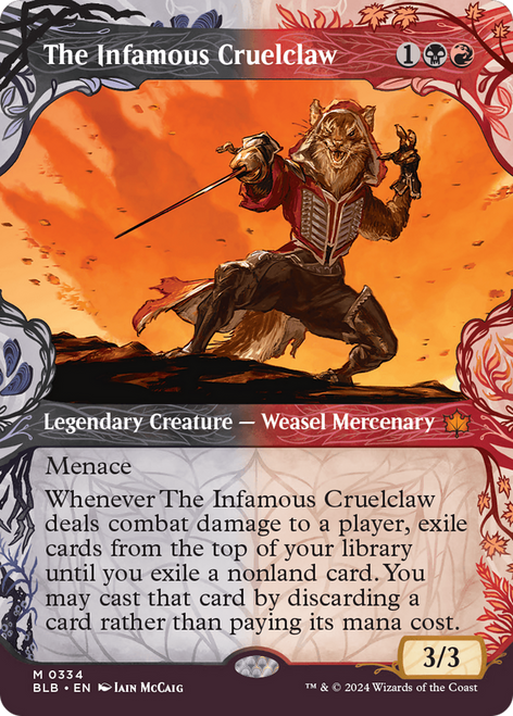 The Infamous Cruelclaw (BLB-334) - Bloomburrow: (Showcase) Foil