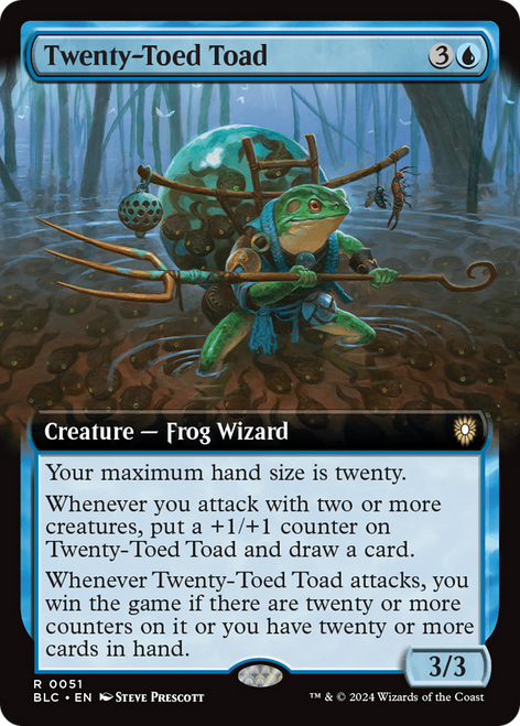 Twenty-Toed Toad (BLC-051) - Bloomburrow Commander: (Extended Art)