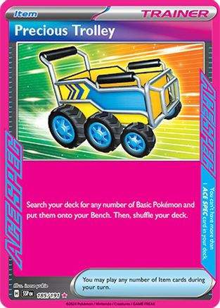 ポケモンカード インクレディブルX & ルミキュアゼロ セット シュリンプ付き Precious Trolley 185 - SV08 Surging Sparks Holofoil - Game Nerdz