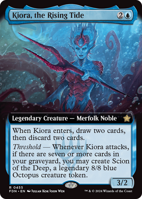 Kiora, the Rising Tide (FDN-455) - Foundations: (Extended Art) Foil