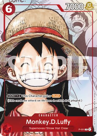 Monkey.D.Luffy (Alternate Art) (P-001) One Piece Promotion Cards Foil