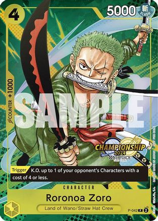 Roronoa Zoro (CS 2024 Event Pack) (P-042) One Piece Promotion Cards Foil