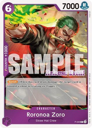 Roronoa Zoro (ST15 - ST20 Release Event Winner Pack) (P-045) One Piece Promotion Cards Foil