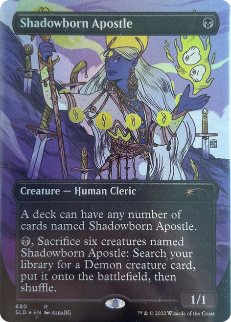Shadowborn Apostle (SLD-680) - Secret Lair Drop: (Full Art) (Borderless) Foil