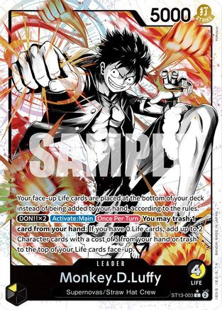 Monkey.D.Luffy (003) (Parallel) (ST13-003) Ultra Deck: The Three Brothers Foil