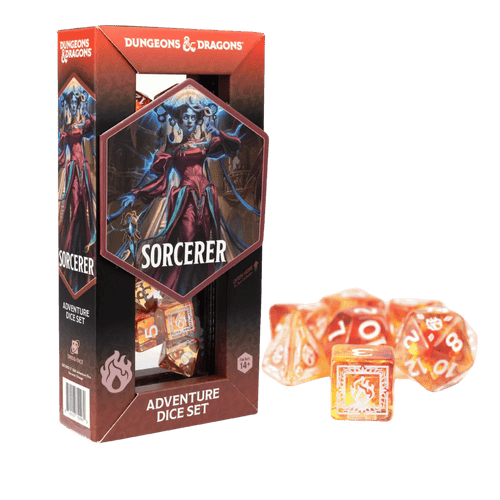 Sirius Dice: Dungeons & Dragons Adventure Dice Set - Sorcerer - Orange