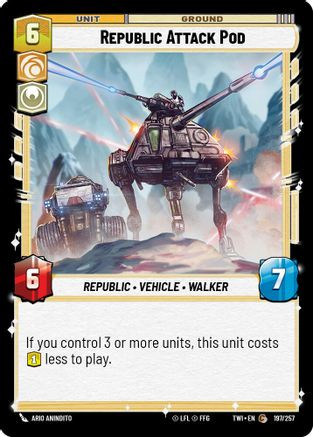 Republic Attack Pod (197/257) - Twilight of the Republic