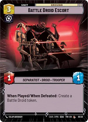 Battle Droid Escort (Hyperspace) (05/20) - Twilight of the Republic Weekly Play Promos