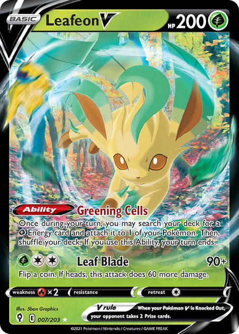 Leafeon V 7/203 - Evolving Skies Holofoil (LP)