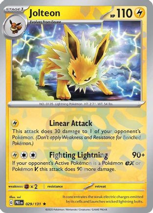 Jolteon (Master Ball Pattern) 29 - SV Prismatic Evolutions Holofoil