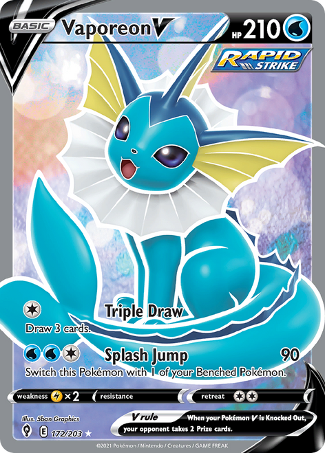 Vaporeon V 172/203 - Evolving Skies Holofoil (LP)