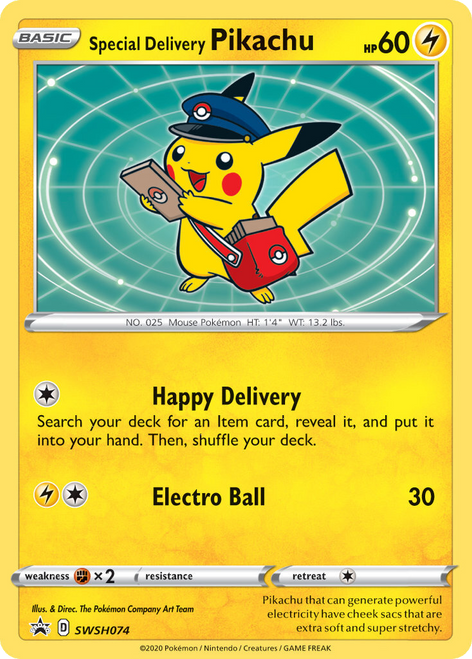 Special Delivery Pikachu SWSH074/298 - SWSH Black Star Promos Holofoil (LP)