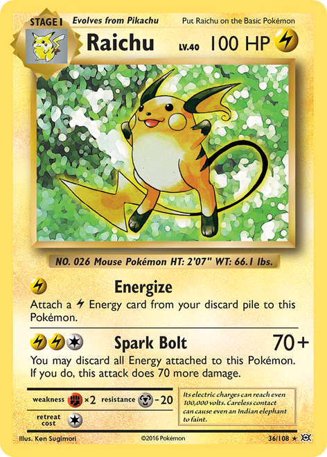 Raichu 36/108 - Evolutions Reverse Holofoil (HP)