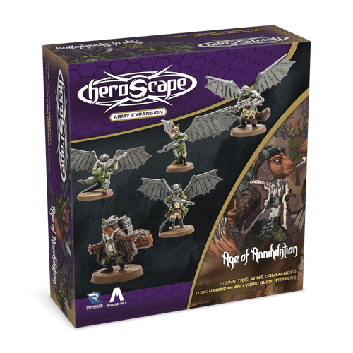 Heroscape: Rising Tide - Wing Commander Tuck Harrigan & Vorid Glide Strikers - Army Expansion