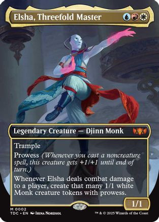 Elsha, Threefold Master (Borderless) (TDC-002) - Commander: Tarkir: Dragonstorm Foil