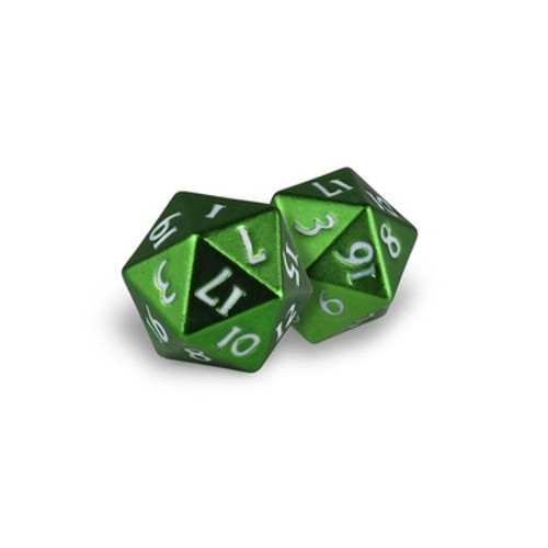 Heavy Metal D20 Dice - Emerald Frost