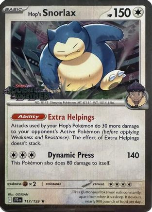 Hop's Snorlax - 117/159 (Cosmos Holo) 117 - SV09 Journey Together Holofoil