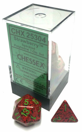 Chessex Dice: Speckled Polyhedral Set Strawberry (7)