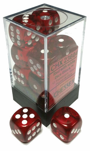 Chessex Dice: Translucent 16mm D6 Red (12)