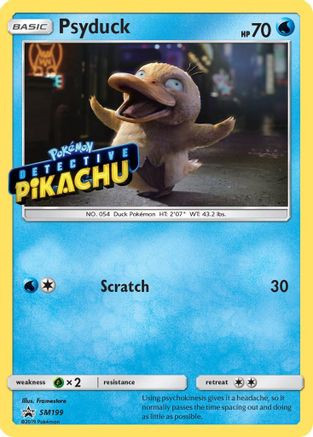 Psyduck - SM199 (Detective Pikachu Stamped) SM199 - SM Promos Holofoil (MP)