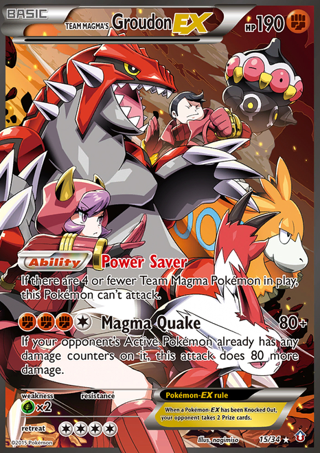 Team Magma's Groudon-EX 15/34 - Double Crisis Holofoil (MP)