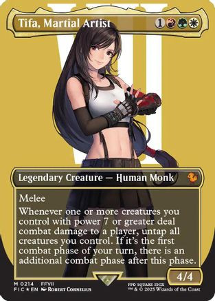 Tifa, Martial Artist (Borderless) (Surge Foil) (FIC-214) - Commander: FINAL FANTASY Foil