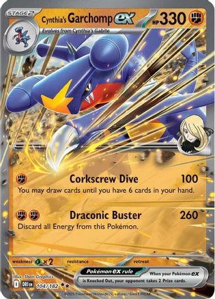 Cynthia's Garchomp ex - 104/182 104 - SV10 Destined Rivals Holofoil