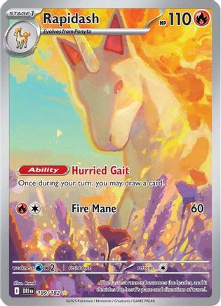 Rapidash - 189/182 189 - SV10 Destined Rivals Holofoil