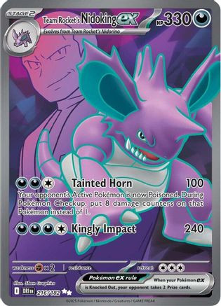 Team Rocket's Nidoking ex - 216/182 216 - SV10 Destined Rivals Holofoil