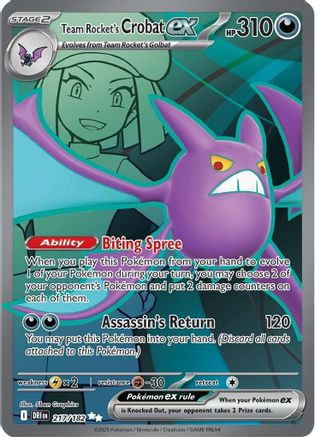 Team Rocket's Crobat ex - 217/182 217 - SV10 Destined Rivals Holofoil