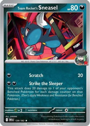 Team Rocket's Sneasel 128 - SV10 Destined Rivals Reverse Holofoil