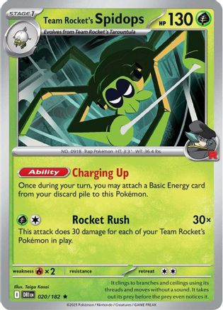 Team Rocket's Spidops - 020/182 20 - SV10 Destined Rivals Holofoil