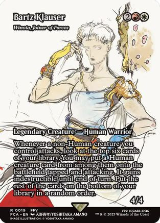 Bartz Klauser - Winota, Joiner of Forces (Showcase) (FCA-019) - FINAL FANTASY: Through the Ages Foil