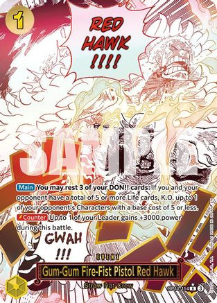 Gum-Gum Fire-Fist Pistol Red Hawk (Alternate Art) (OP11-114) A Fist of Divine Speed Foil