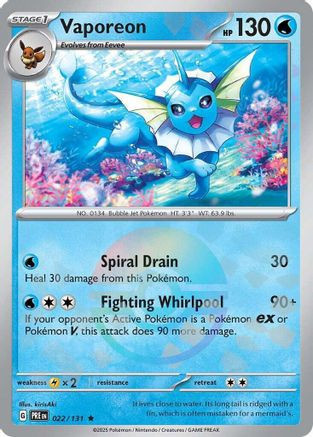 Vaporeon (Poke Ball Pattern) 22 - SV Prismatic Evolutions Holofoil (LP)